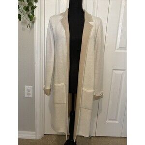 Vintage Two Twenty Five Coat Womens Small Plaid Lined Cream And White 90s